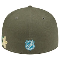Men's New Era Olive Philadelphia Flyers Tonal Florals 59FIFTY Fitted Hat