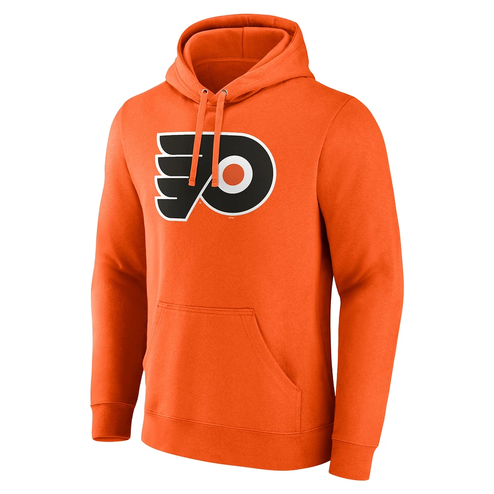 Sweat à capuche orange pour homme avec logo principal de l'équipe des Flyers Philadelphie