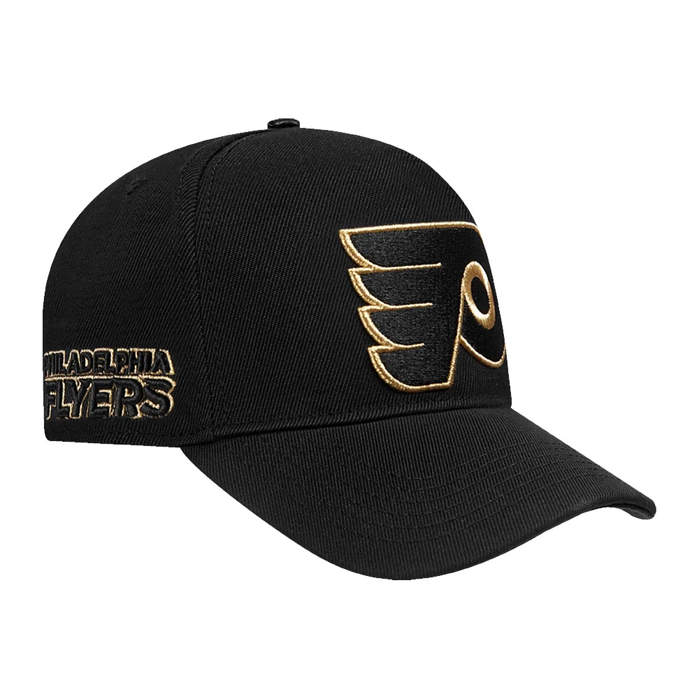 Casquette ajustable à pincement sur le devant avec logo métallique des Flyers de Philadelphie Pro Standard pour homme, noire