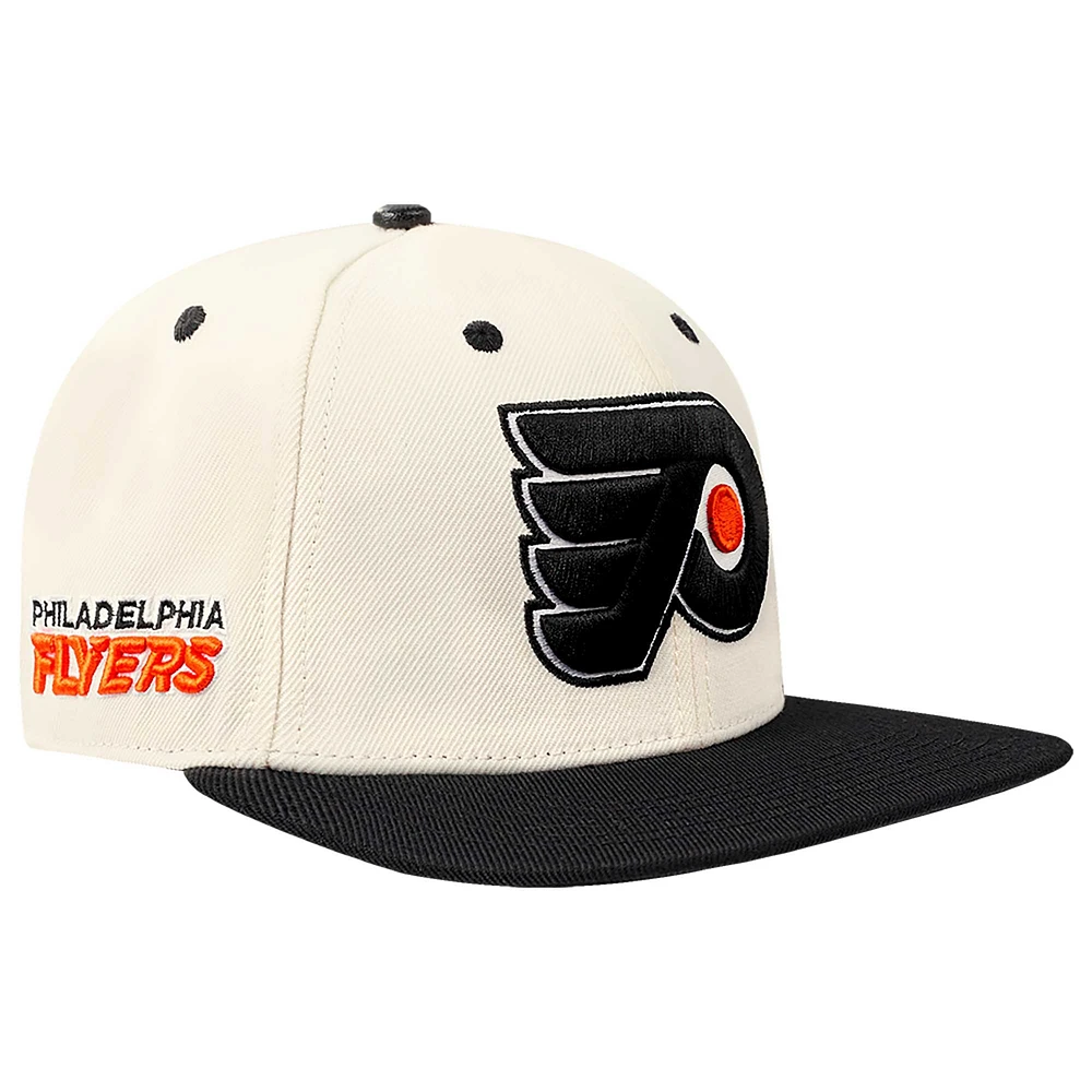 Men's Pro Standard Cream Philadelphia Flyers Retro Classic Logo Snapback Hat