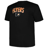 T-shirt noir avec Logo pour hommes des Flyers de Philadelphie Big & Tall Arch Over