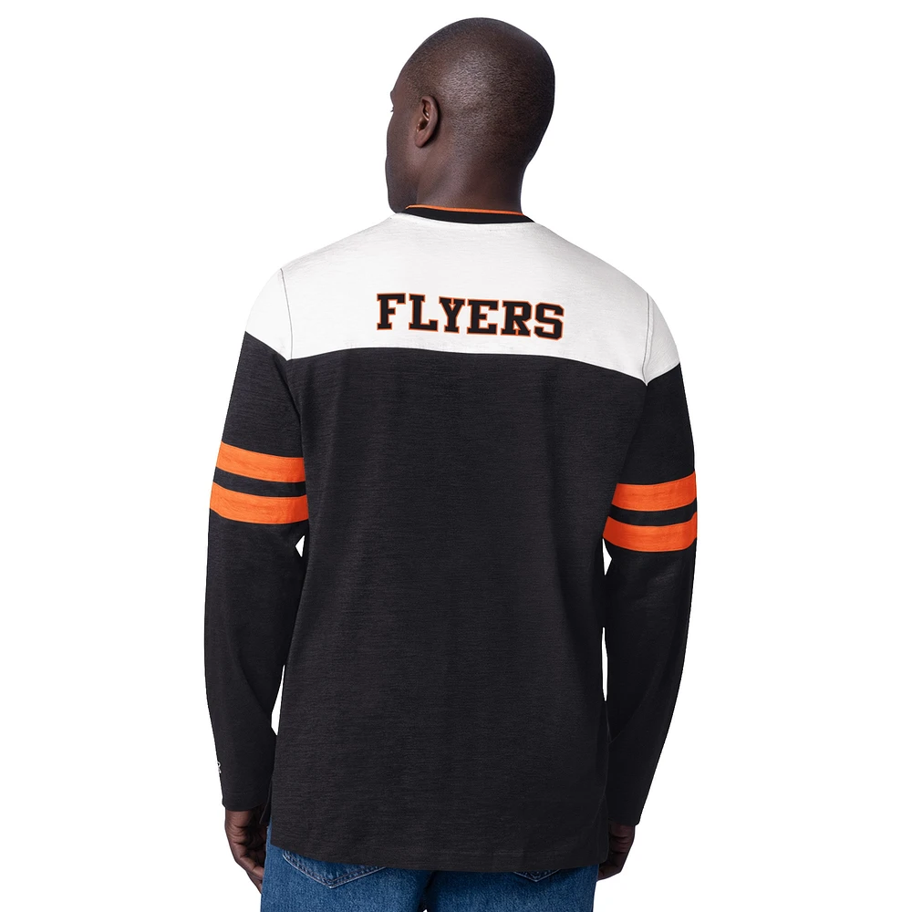 Men's Starter  Black Philadelphia Flyers Blitz Durene Long Sleeve T-Shirt