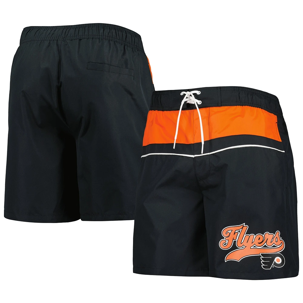 Men's Starter Black Philadelphia Flyers Freestyle Volley Swim Shorts