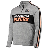 Veste à quart de zip Tommy Hilfiger gris chiné pour hommes des Flyers Philadelphie