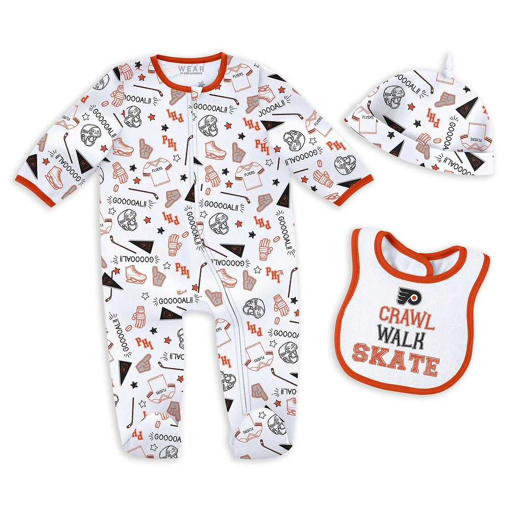 Ensemble pyjama et bavoir pour nouveau-né bébé WEAR par Erin Andrews Philadelphia Flyers