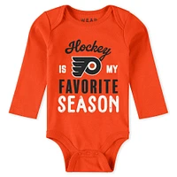 Newborn & Infant WEAR by Erin Andrews Philadelphia Flyers Turn Me Around Bodysuits Pants 3-Piece Set