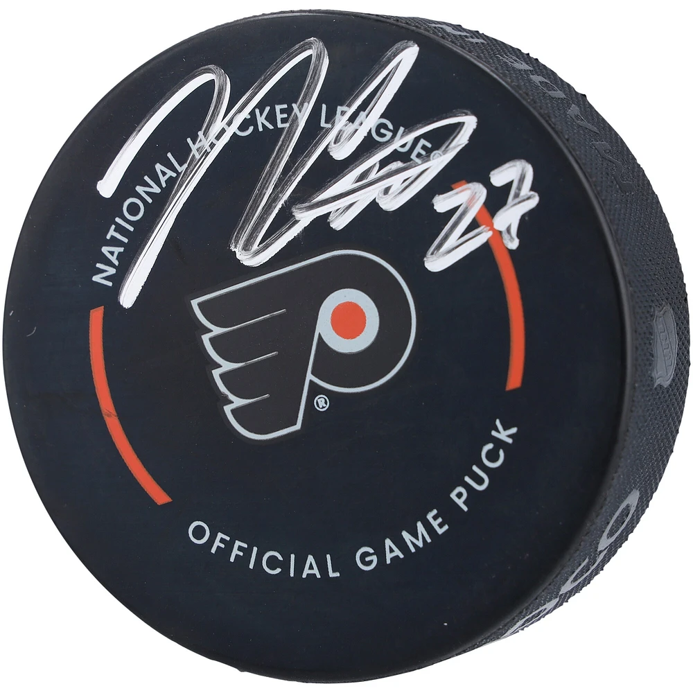 Rondelle de match officielle autographiée par Noah Cates des Flyers de Philadelphie
