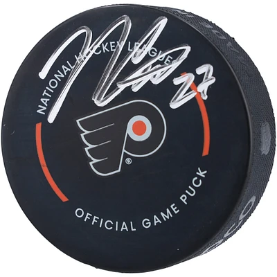 Rondelle de match officielle autographiée par Noah Cates des Flyers de Philadelphie