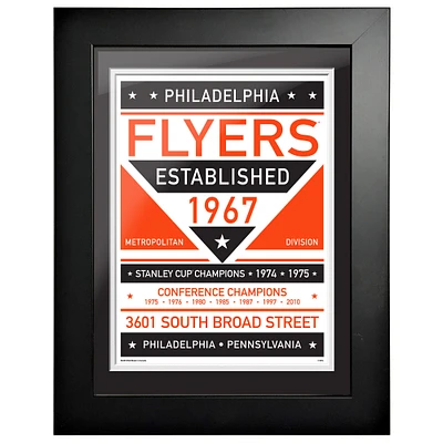 Flyers de Philadelphie - Illustration encadrée bicolore 12 `` x 16 ''