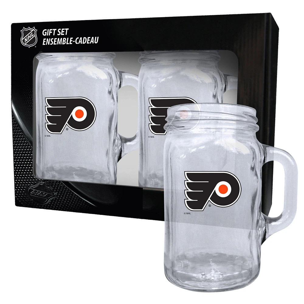 Philadelphia Flyers Paquet de 2 16 oz. Ensemble de tasse Mason