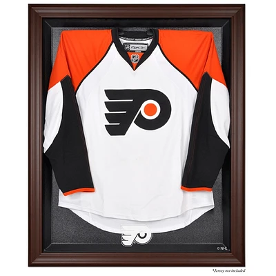 Vitrine de présentation du maillot avec logo encadré marron des Flyers de Philadelphie