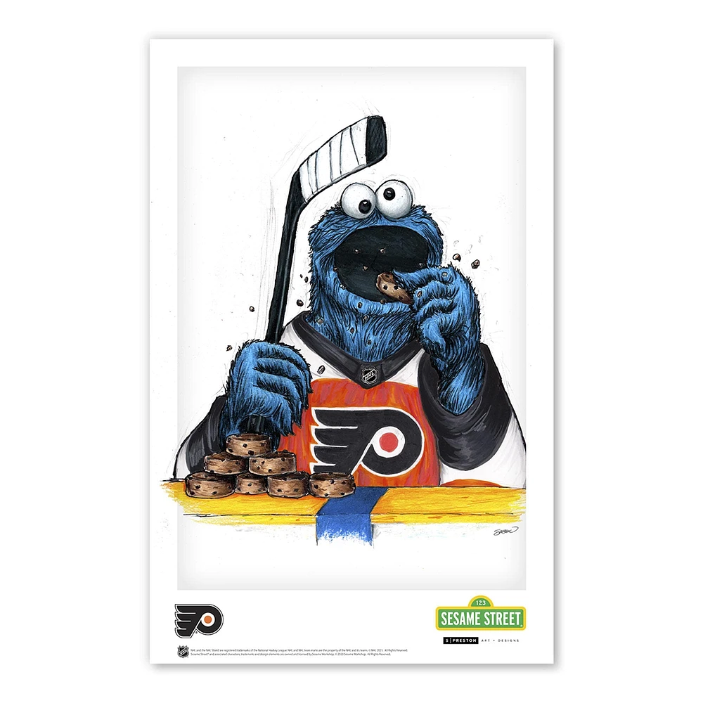 Philadelphia Flyers  Cookie Monster 11" x 17" Poster Print