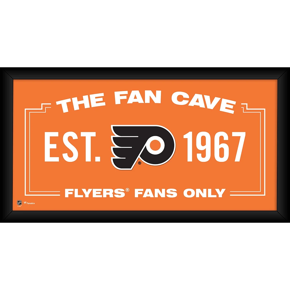 Collage de grottes de fans encadré des Flyers de Philadelphie 10" x 20"