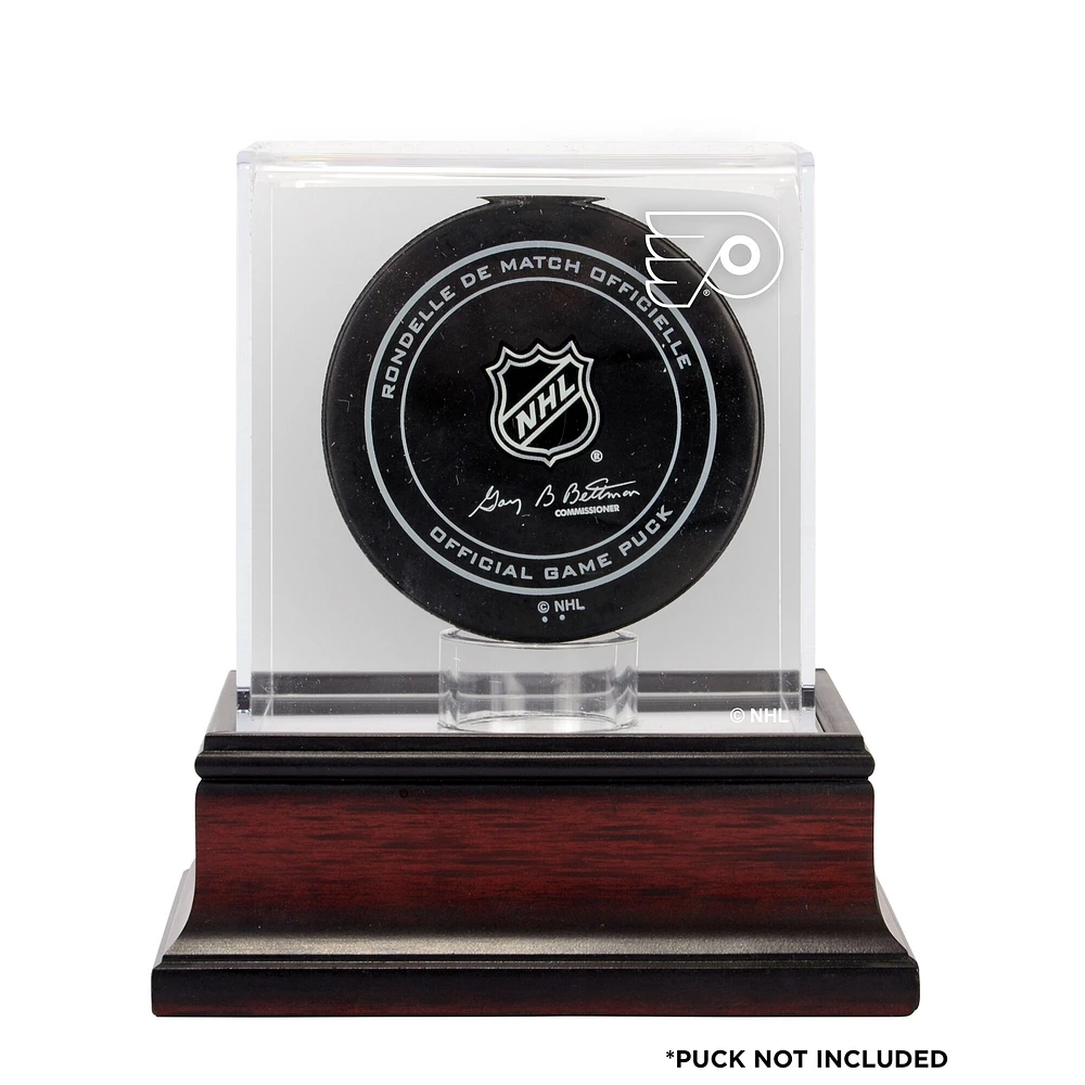 Vitrine avec logo de rondelle de hockey en acajou des Flyers de Philadelphie
