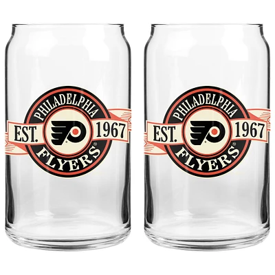 Le Sports Vault Flyers de Philadelphie 16 oz. Ensemble de deux verres à canettes