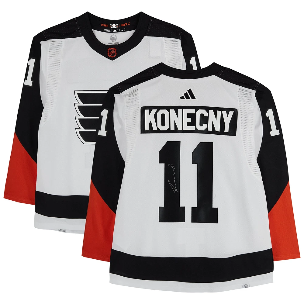 Travis Konecny Philadelphia Flyers autographié 2022-23 Reverse Retro adidas Authentique Maillot