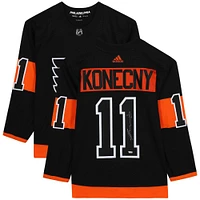 Travis Konecny ​​Philadelphia Flyers Dédicacé Noir Adidas Authentique Maillot