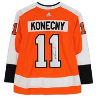 Travis Konecny ​​Philadelphia Flyers Autographié Orange Adidas Authentique Maillot