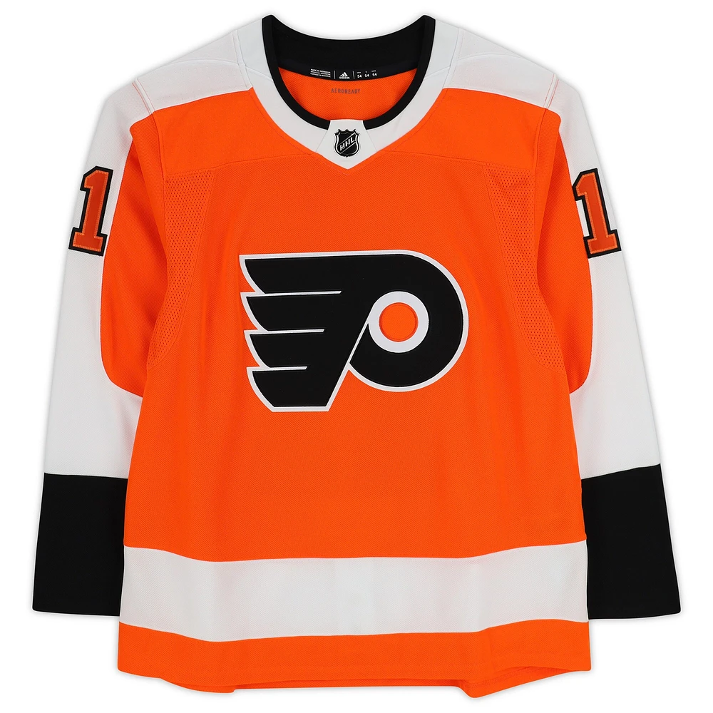 Travis Konecny ​​Philadelphia Flyers Autographié Orange Adidas Authentique Maillot