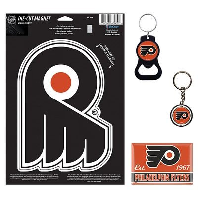 Lot de 4 porte-clés et aimants WinCraft Philadelphia Flyers