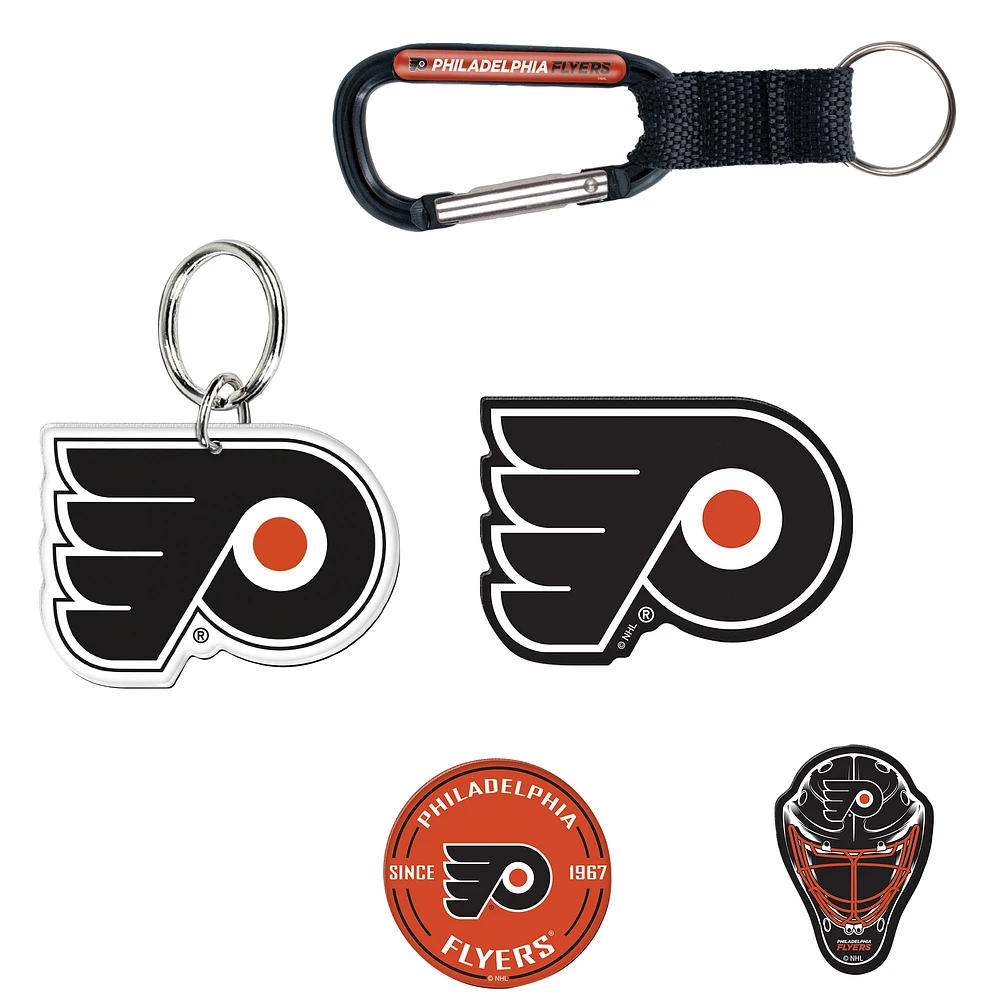 WinCraft Philadelphia Flyers 5-Pack Key Ring and Fridge Magnet Set