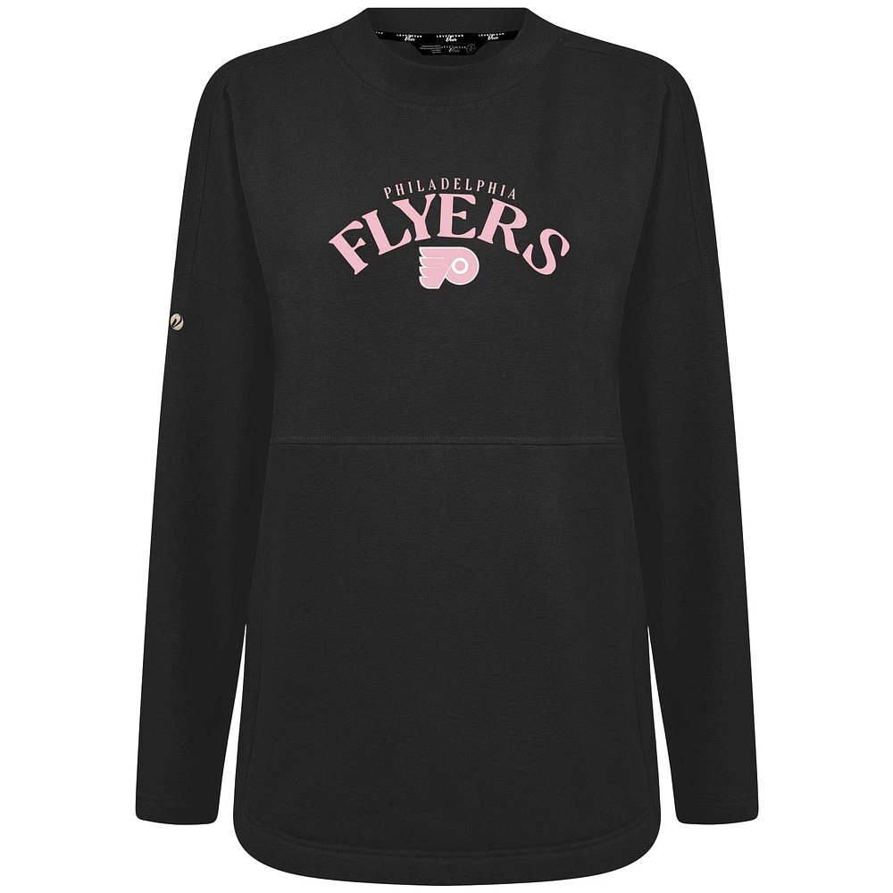 Women's Levelwear  Black Philadelphia Flyers Mother's Day Beaudry Arched Pullover Sweatshirt