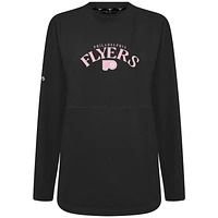 Women's Levelwear  Black Philadelphia Flyers Mother's Day Beaudry Arched Pullover Sweatshirt