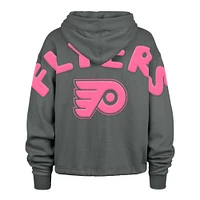 Sweat à capuche court Bright Side Venice '47 gris pour femme des Philadelphia Flyers