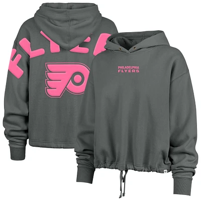 Sweat à capuche court Bright Side Venice '47 gris pour femme des Philadelphia Flyers