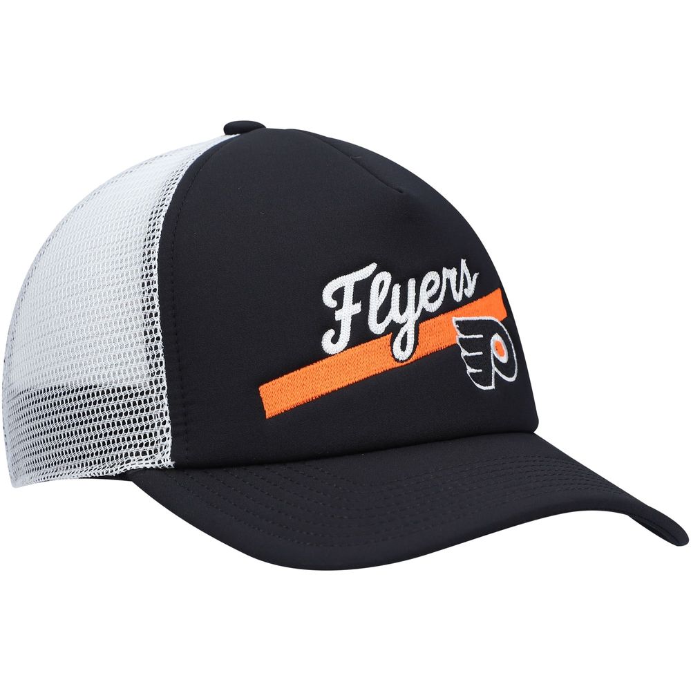 Women's adidas Black/White Philadelphia Flyers Foam Trucker Snapback Hat