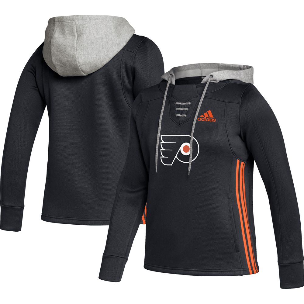 Women's adidas Black Philadelphia Flyers Skate Lace Primeblue Team Pullover Hoodie