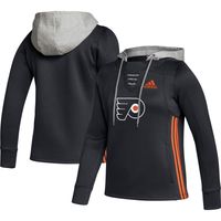 Women's adidas Black Philadelphia Flyers Skate Lace Primeblue Team Pullover Hoodie