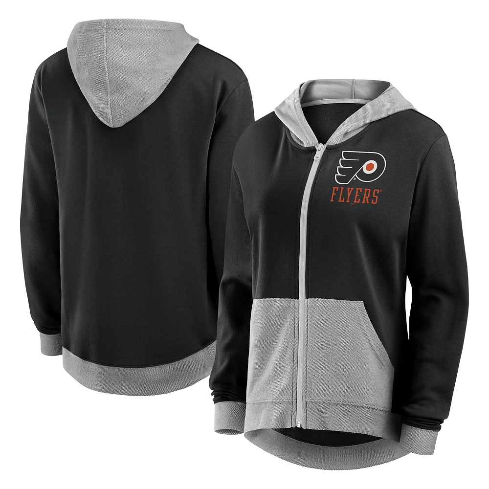 Women's  Black Philadelphia Flyers Hit It French Terry Full-Zip Hoodie