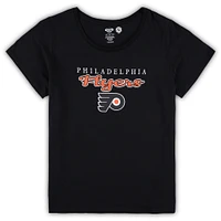 Women's Concepts Sport Black Philadelphia Flyers Plus Lodge T-Shirt & Pants Sleep Set