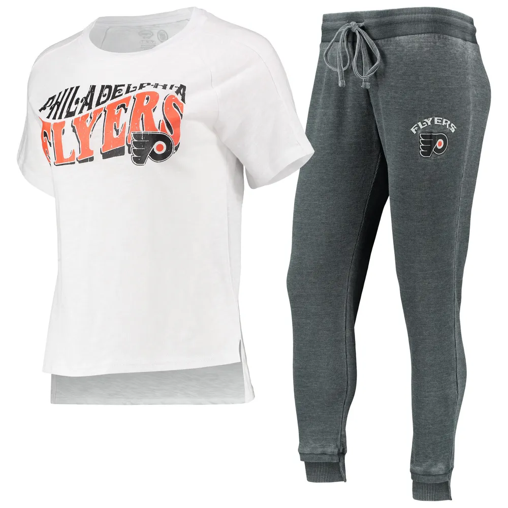 Women's Concepts Sport Black Philadelphia Flyers Breakthrough Allover Logo Sleep  Pants