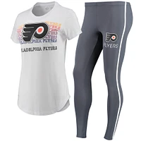 Ensemble t-shirt et legging Sonata des Flyers de Philadelphie Concepts Sport pour femme, blanc/anthracite