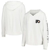 Women's Concepts Sport White Philadelphia Flyers Accord Hacci Long Sleeve Hoodie T-Shirt