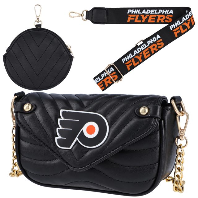 Sac à bandoulière en cuir végétalien Cuce Philadelphia Flyers pour femmes