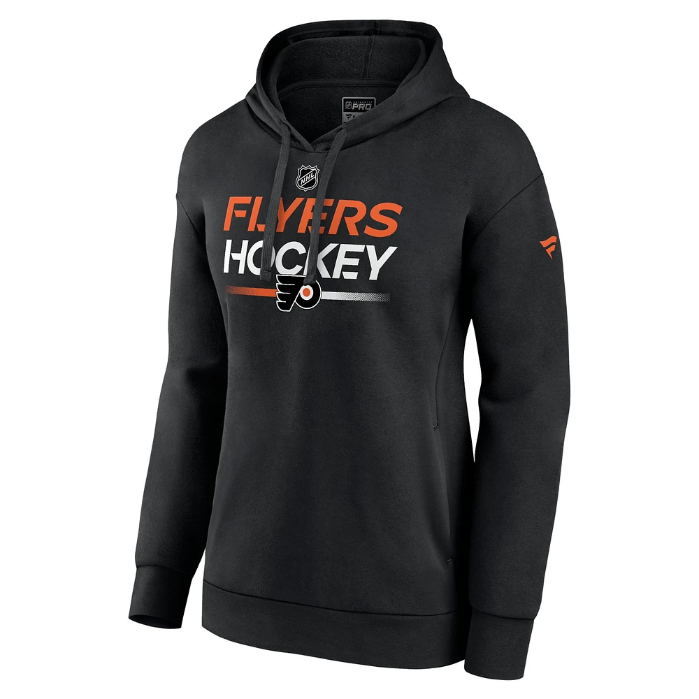 Women's Fanatics Black Philadelphia Flyers Authentic Pro Pullover Hoodie