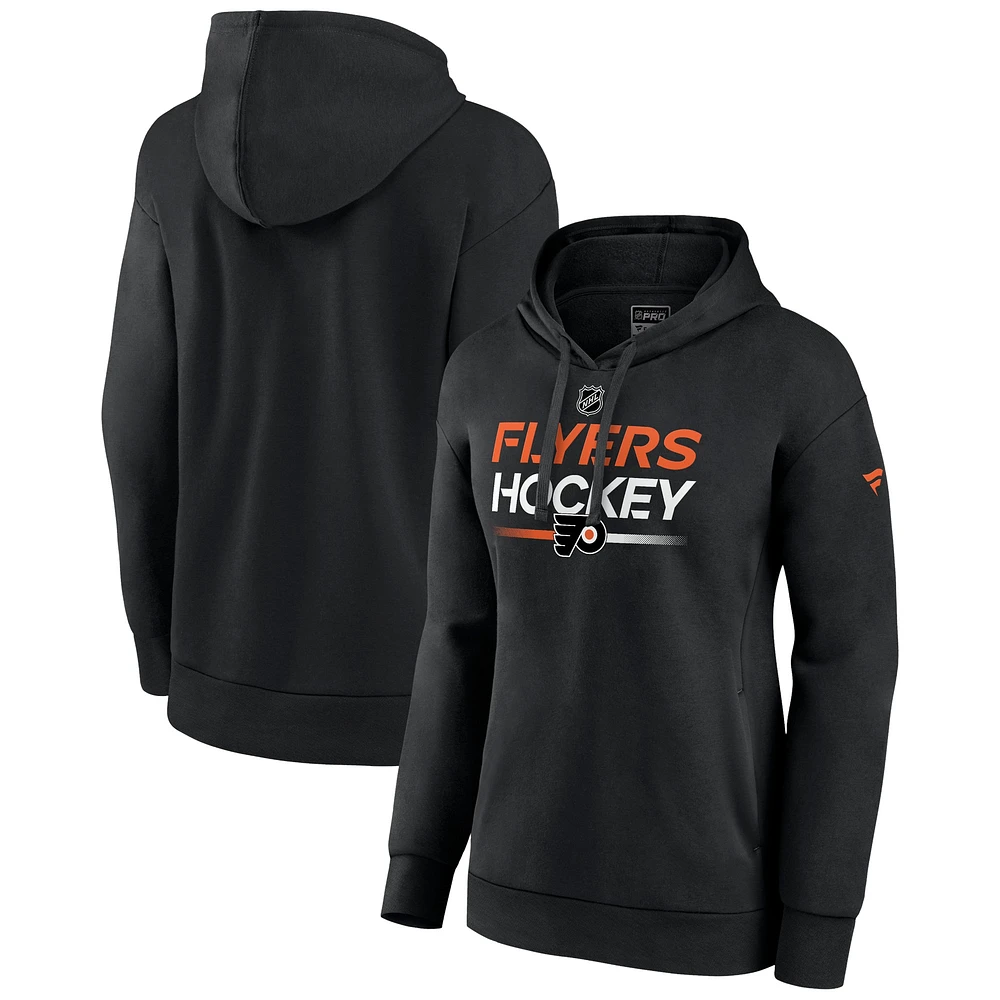 Women's Fanatics Black Philadelphia Flyers Authentic Pro Pullover Hoodie