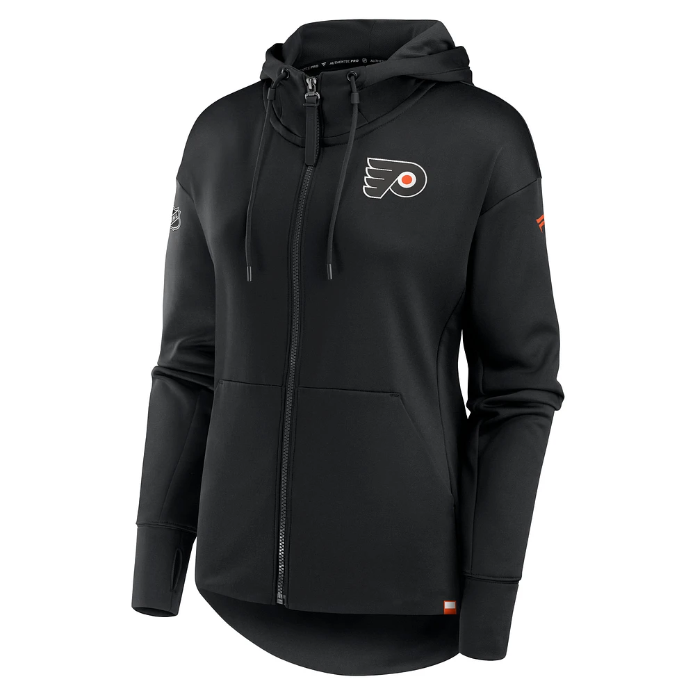 Women's Fanatics  Black Philadelphia Flyers Authentic Pro Scuba Full-Zip Hoodie