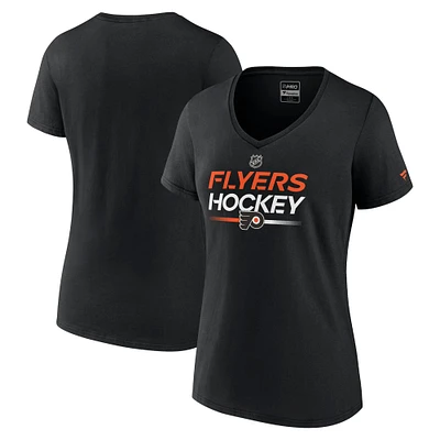 Women's Fanatics  Black Philadelphia Flyers Authentic Pro V-Neck T-Shirt