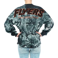 Women's Fanatics Black Philadelphia Flyers Crystal-Dye Long Sleeve T-Shirt