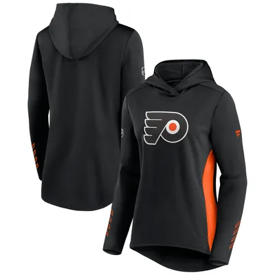 Philadelphia Flyers Fanatics Branded Women's Authentic Pro Locker Room Pullover Hoodie - Black/Orange