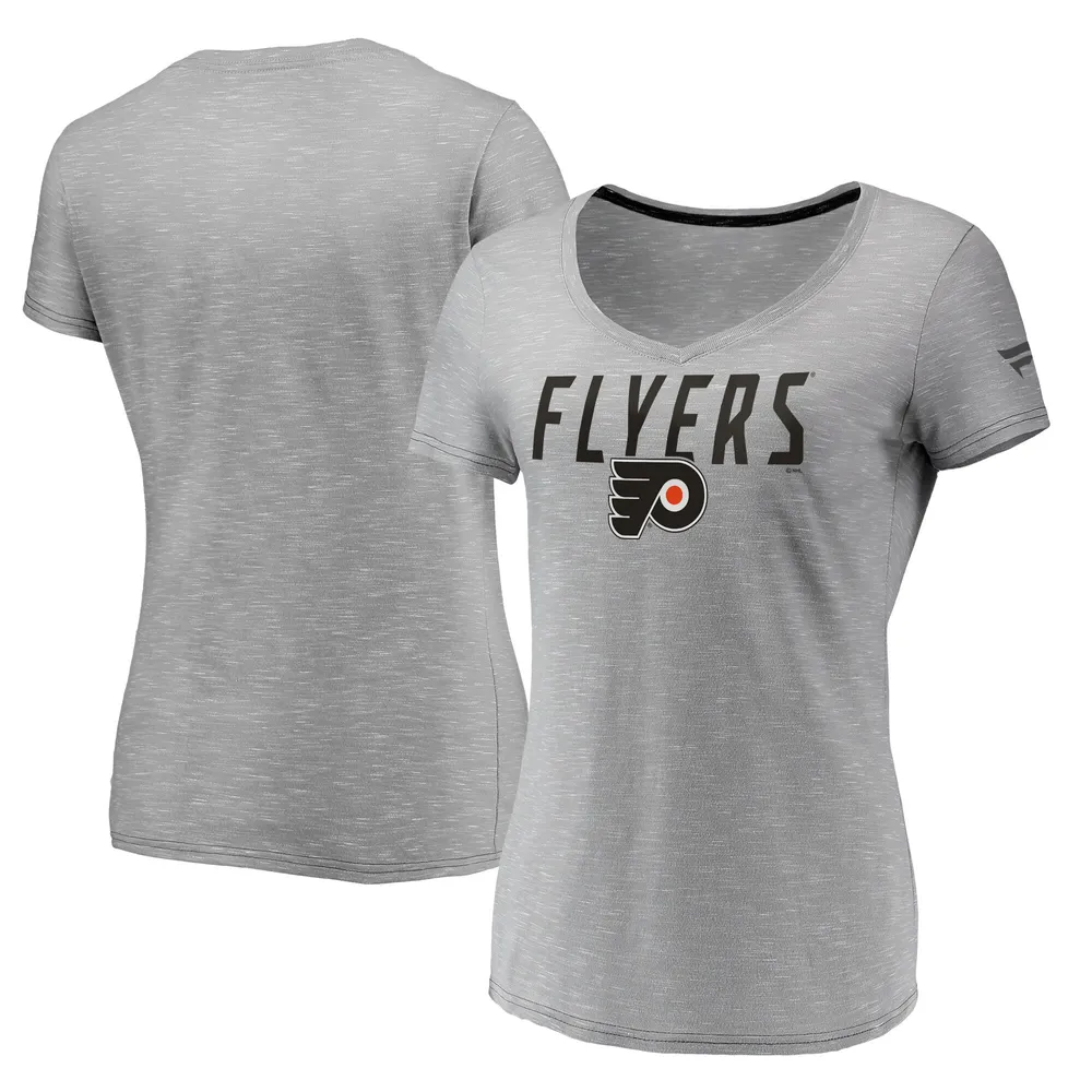 Fanatics Branded Women's Gray Chicago White Sox Wordmark Logo Space-Dye V-Neck T-Shirt - Gray