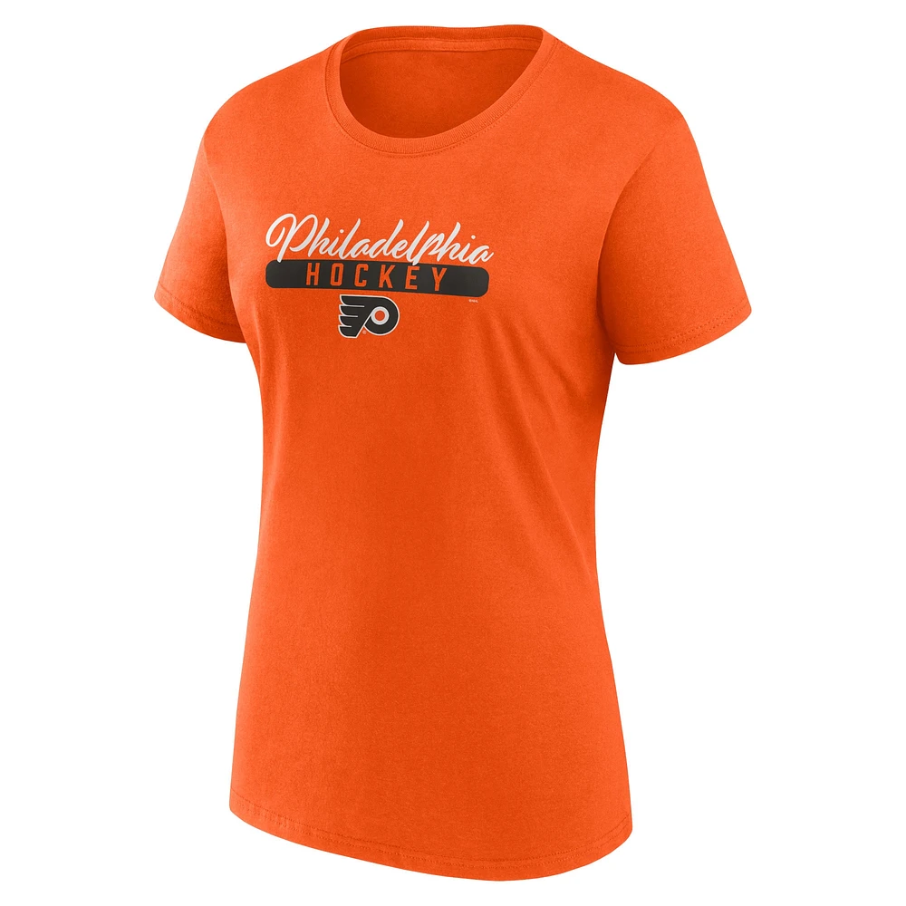 Ensemble de deux t-shirts fan Fanatics orange/noir pour femmes des Flyers Philadelphie