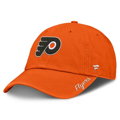 Casquette ajustable Fanatics Orange Philadelphia Flyers Core Logo pour femmes