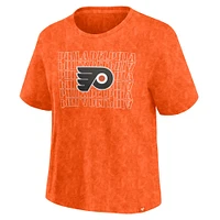 T-shirt délavé orange pour femme Fanatics des Flyers de Philadelphie