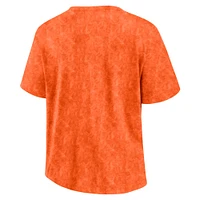 T-shirt délavé orange pour femme Fanatics des Flyers de Philadelphie