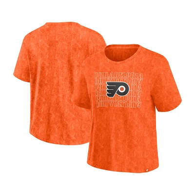 T-shirt délavé orange pour femme Fanatics des Flyers de Philadelphie